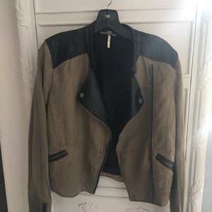 Free people linen and leather jacket